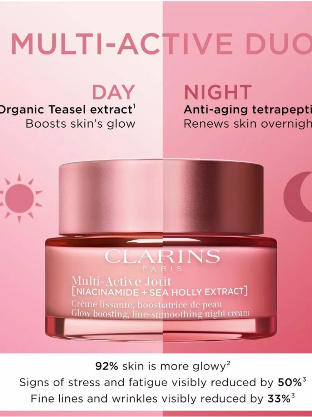 Clarins Multi-Active Nuit Night Cream Moisturizer for Lines, Pores, Glow 1.7oz - Picture 13 of 15